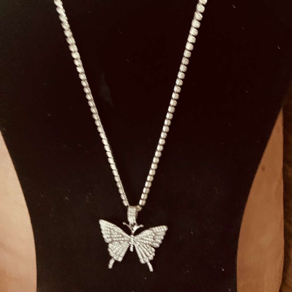 Butterfly necklace and anklets